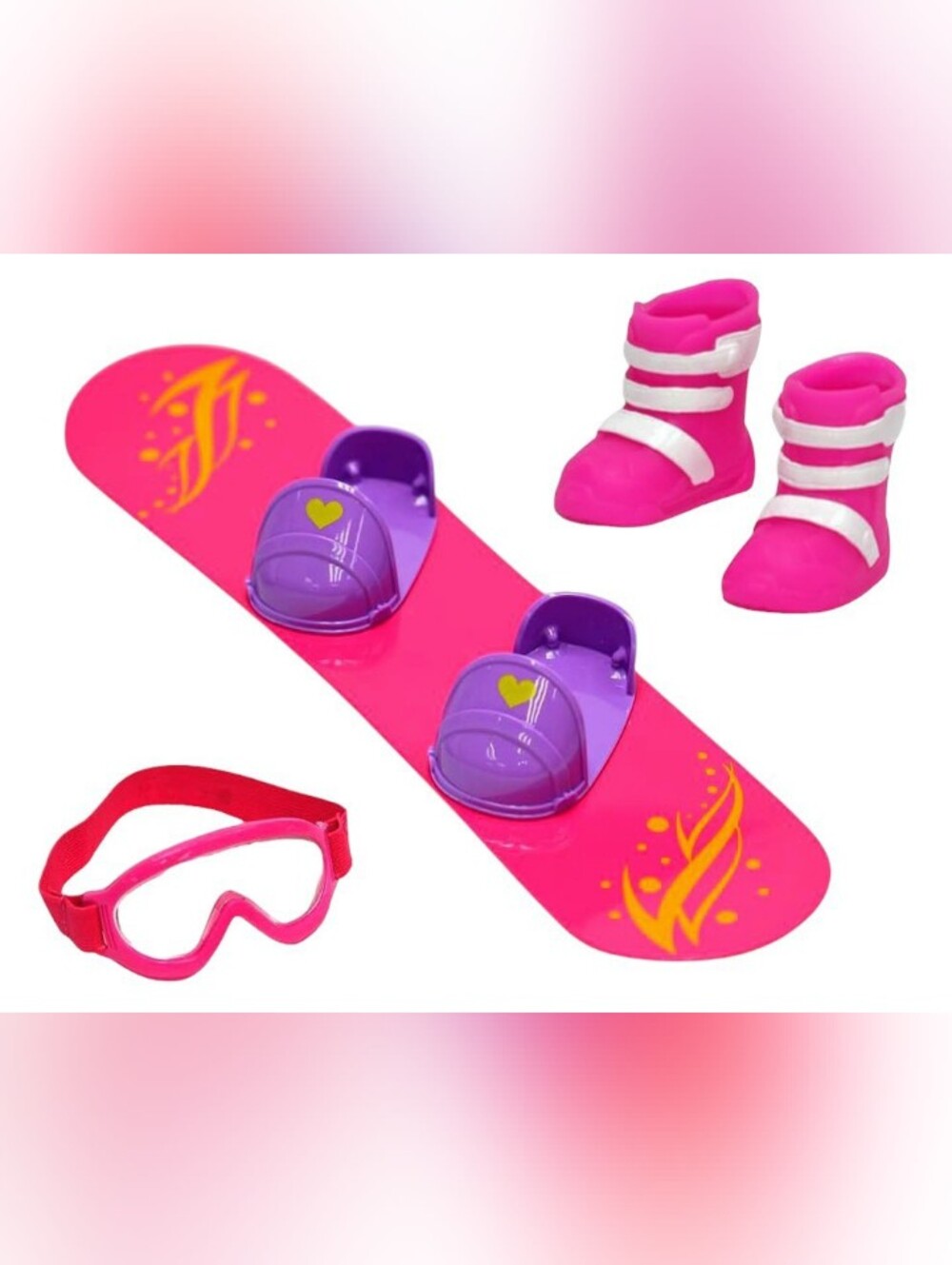 My Girl 18" Doll Snowboard w/Accessories Playset Snowboard, Snow Boots & Goggles